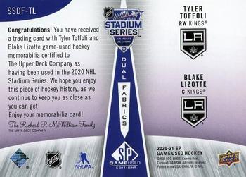 2020-21 SP Game Used - 2020 NHL Stadium Series Fabrics Dual #SSDF-TL Tyler Toffoli / Blake Lizotte Back