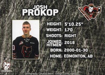 2018-19 Calgary Hitmen (WHL) Booster Club #NNO Josh Prokop Back