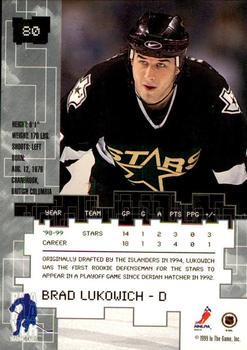 1999-00 Be a Player Millennium Signature Series - Anaheim National Gold #80 Brad Lukowich Back