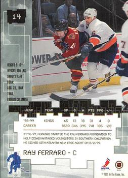 1999-00 Be a Player Millennium Signature Series - Anaheim National Ruby #14 Ray Ferraro Back