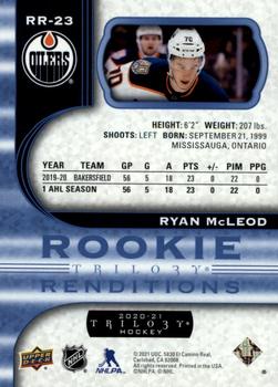 2020-21 Upper Deck Trilogy - Rookie Renditions Blue Foil #RR-23 Ryan McLeod Back