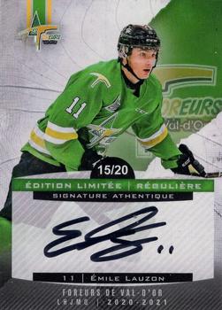 2020-21 Val-d'Or Foreurs (QMJHL) - Autographs #2 Emile Lauzon Front