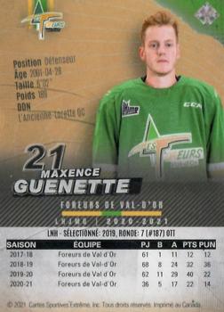2020-21 Val-d'Or Foreurs (QMJHL) - Autographs Bronze #20 Maxence Guenette Back