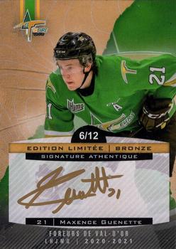 2020-21 Val-d'Or Foreurs (QMJHL) - Autographs Bronze #20 Maxence Guenette Front