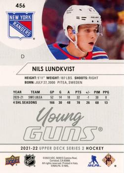 2021-22 Upper Deck #456 Nils Lundkvist Back