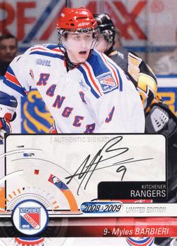 2008-09 Extreme Kitchener Rangers (OHL) Autographs #4 Myles Barbieri Front