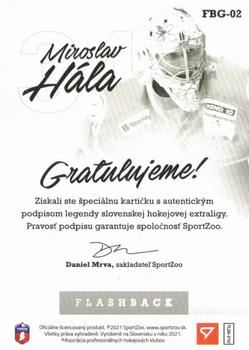 2020-21 SportZoo Tipos Extraliga 2. Seria - Flashback Gold Auto #FBG-02 Miroslav Hala Back