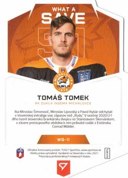 2020-21 SportZoo Tipos Extraliga 2. Seria - What A Save #WS-11 Tomas Tomek Back