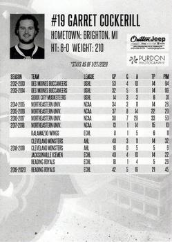 2019-20 Rieck's Printing Reading Royals (ECHL) #12 Garrett Cockerill Back