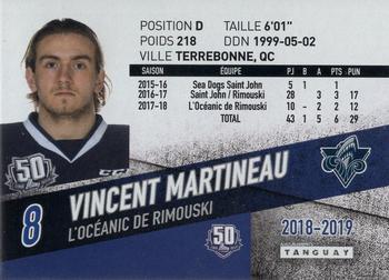 2018-19 Extreme Rimouski Oceanic (QMJHL) #U-28 Vincent Martineau Back