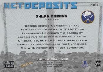 2020-21 SkyBox Metal Universe - Net Deposits #ND-2 Dylan Cozens Back