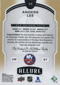 2020-21 Upper Deck Allure - Red Rainbow Autographs #33 Anders Lee Back