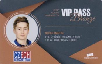 2017-18 Moje karticky Czech Ice Hockey Team - VIP Pass #11 Martin Necas Front
