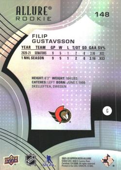 2021-22 Upper Deck Allure #148 Filip Gustavsson Back