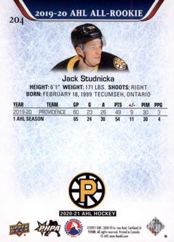 2020-21 Upper Deck AHL - Gold #204 Jack Studnicka Back