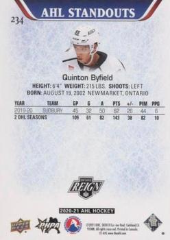 2020-21 Upper Deck AHL - Gold #234 Quinton Byfield Back