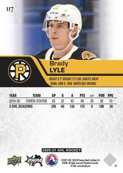 2020-21 Upper Deck AHL - UD Exclusives #117 Brady Lyle Back