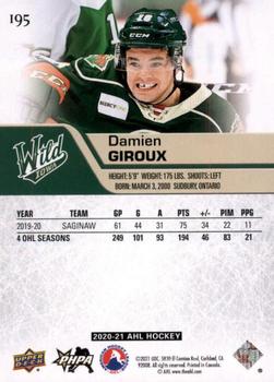 2020-21 Upper Deck AHL - UD High Gloss #195 Damien Giroux Back
