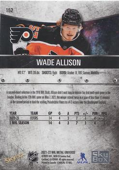 2021-22 SkyBox Metal Universe #152 Wade Allison Back