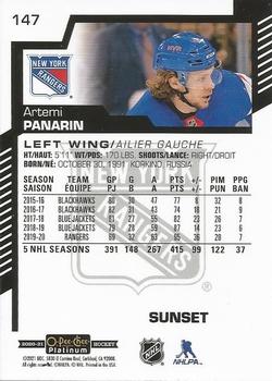 2020-21 O-Pee-Chee Platinum - Sunset #147 Artemi Panarin Back