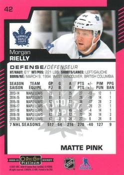 2020-21 O-Pee-Chee Platinum - Matte Pink #42 Morgan Rielly Back