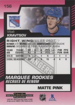 2020-21 O-Pee-Chee Platinum - Matte Pink #156 Vitali Kravtsov Back