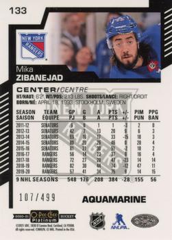 2020-21 O-Pee-Chee Platinum - Aquamarine #133 Mika Zibanejad Back