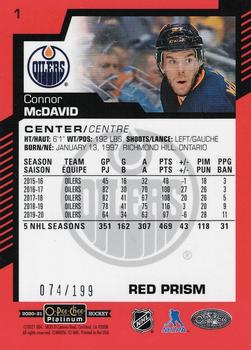 2020-21 O-Pee-Chee Platinum - Red Prism #1 Connor McDavid Back