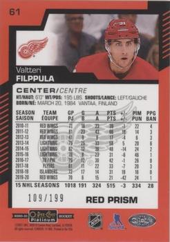 2020-21 O-Pee-Chee Platinum - Red Prism #61 Valtteri Filppula Back