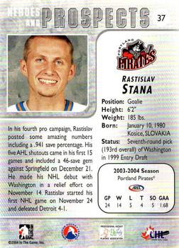 2004-05 In The Game Heroes and Prospects - Fall Expo Silver #37 Rastislav Stana Back
