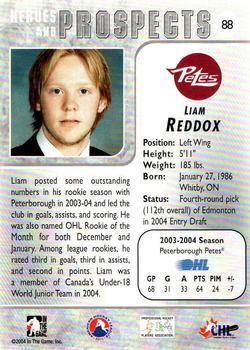 2004-05 In The Game Heroes and Prospects - Fall Expo Silver #88 Liam Reddox Back