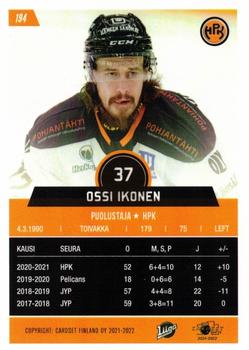 2021-22 Cardset Finland #194 Ossi Ikonen Back