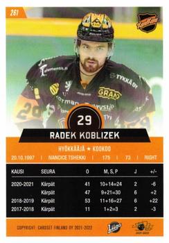 2021-22 Cardset Finland #261 Radek Koblizek Back