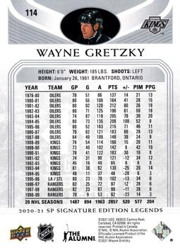 2020-21 SP Signature Edition Legends #114 Wayne Gretzky Back