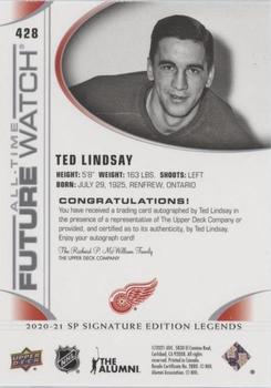 2020-21 SP Signature Edition Legends #428 Ted Lindsay Back