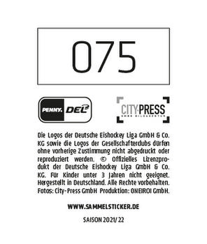 2021-22 Playercards Stickers (DEL) #75 Vladimir Eminger Back