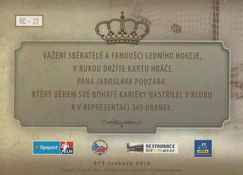 2016 OFS Icebook - Royal Club Platinum Rainbow #RC-22 Jaroslav Pouzar Back