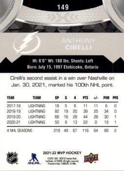 2021-22 Upper Deck MVP - Silver Script #149 Anthony Cirelli Back