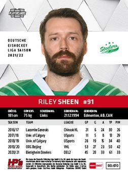 2021-22 Playercards (DEL) #DEL-070 Riley Sheen Back
