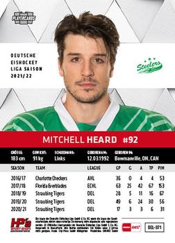 2021-22 Playercards (DEL) #DEL-071 Mitchell Heard Back