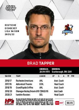 2021-22 Playercards (DEL) #DEL-174 Brad Tapper Back
