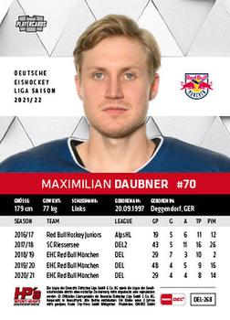 2021-22 Playercards (DEL) #DEL-268 Maximilian Daubner Back