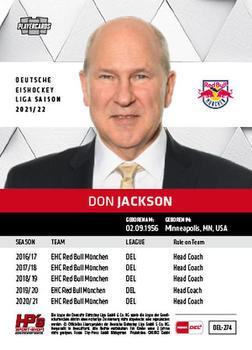 2021-22 Playercards (DEL) #DEL-274 Don Jackson Back