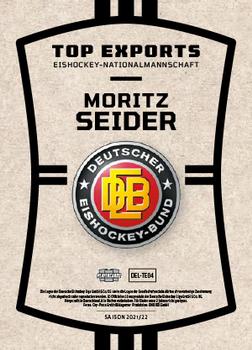 2021-22 Playercards (DEL) - Top Exports #DEL-TE-04 Moritz Seider Back