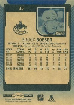 2021-22 O-Pee-Chee - Blue Border #35 Brock Boeser Back