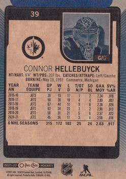 2021-22 O-Pee-Chee - Blue Border #39 Connor Hellebuyck Back