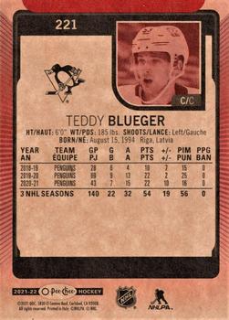 2021-22 O-Pee-Chee - Red Border #221 Teddy Blueger Back