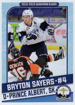 2015-16 Saskatoon Blades (WHL) #1 Bryton Sayers Front