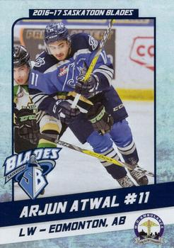 2016-17 Saskatoon Blades (WHL) #7 Arjun Atwal Front