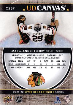 2021-22 Upper Deck - UD Canvas #C287 Marc-Andre Fleury Back